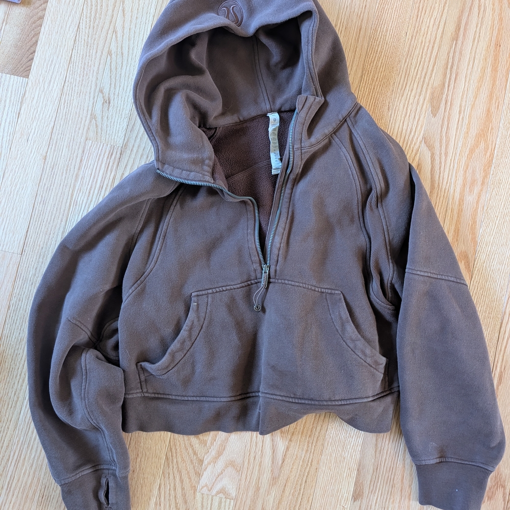 Lululemon Brown 1/2 Half Zip Scuba Hoodie - Size M/L